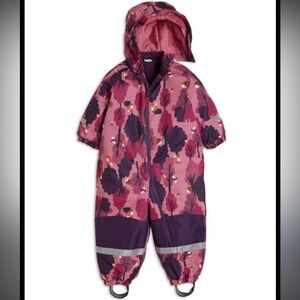 Lindex Baby European Tree Patterned Snowsuit Bunting 6-9 Months Removable Hood